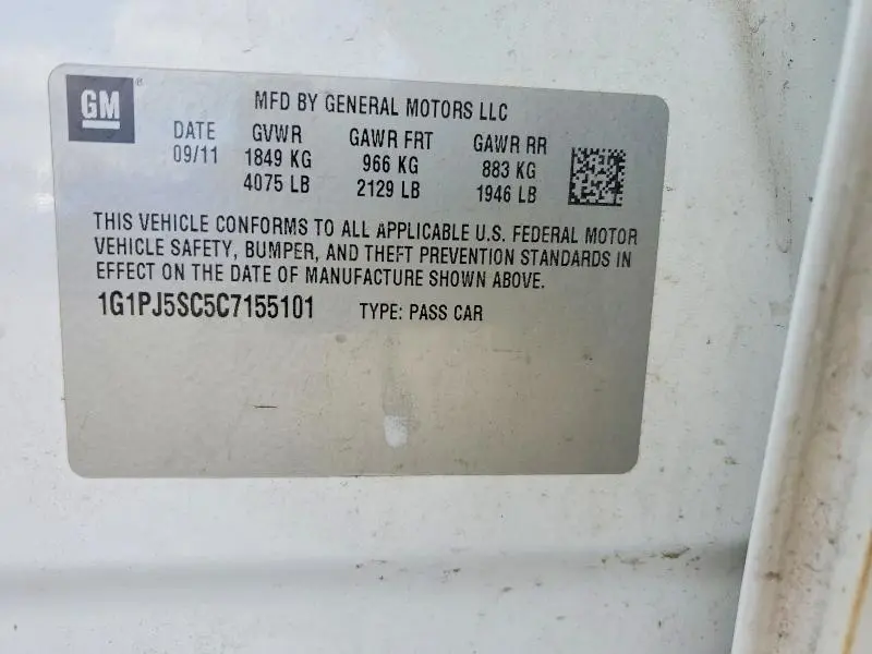 2012 CHEVROLET CRUZE ECO  
