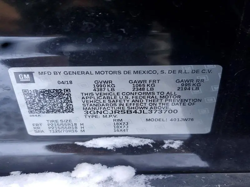 2018 CHEVROLET TRAX PREMIER  