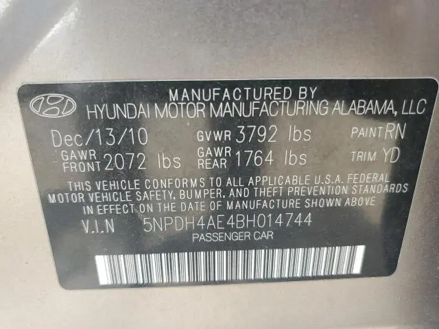2011 HYUNDAI ELANTRA GLS  