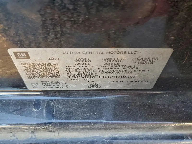 2018 CHEVROLET SILVERADO K1500 LT  