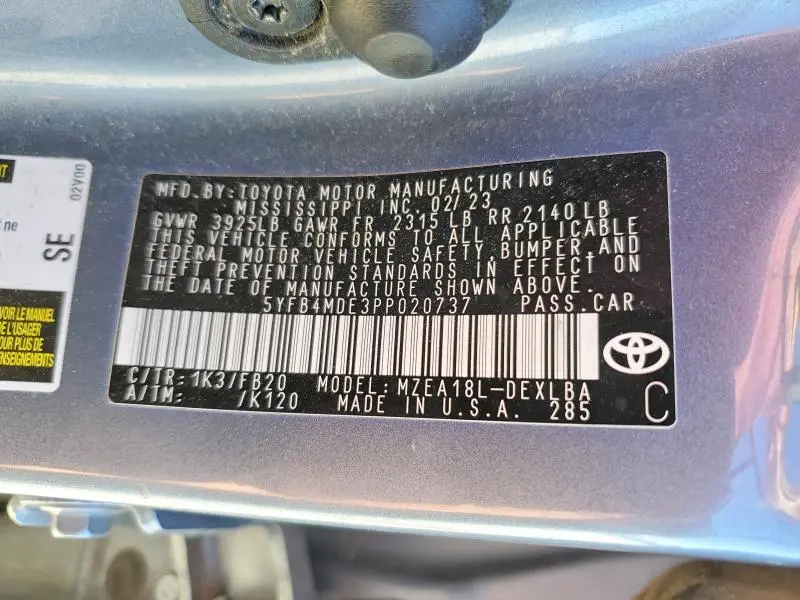 2023 TOYOTA COROLLA LE  