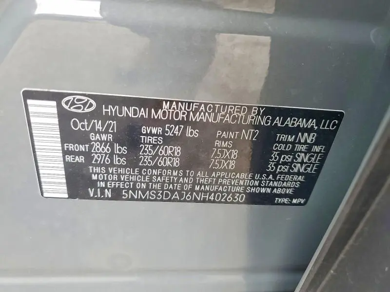 2022 HYUNDAI SANTA FE SEL  