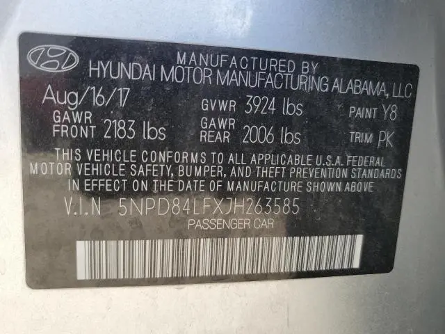 2018 HYUNDAI ELANTRA SEL