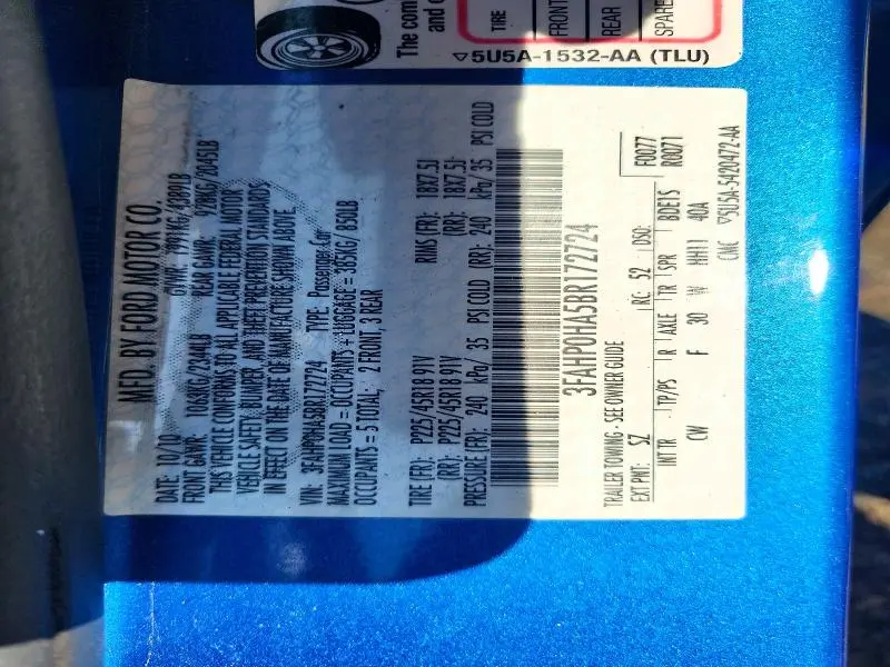 2011 FORD FUSION SE  
