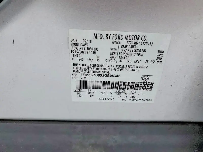 2018 FORD EXPLORER XLT  