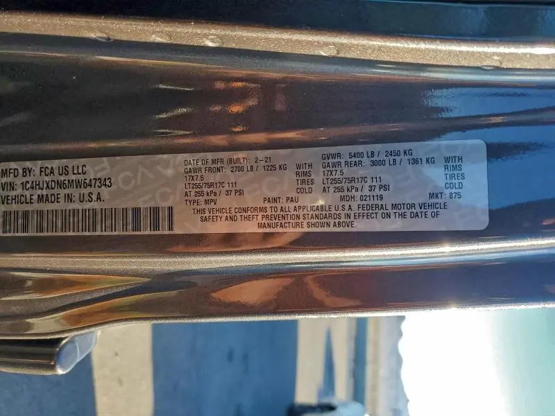 2021 JEEP WRANGLER UNLIMITED SPORT  