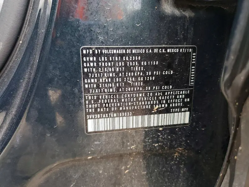 2019 VOLKSWAGEN TIGUAN SE  