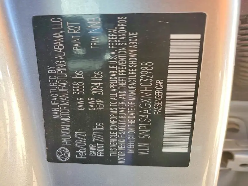 2021 HYUNDAI ELANTRA SEL  