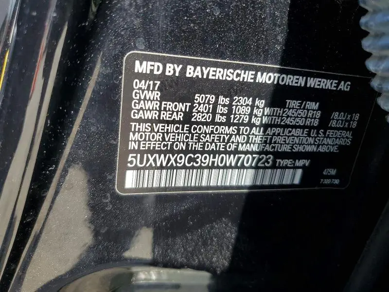 2017 BMW X3 XDRIVE28I  