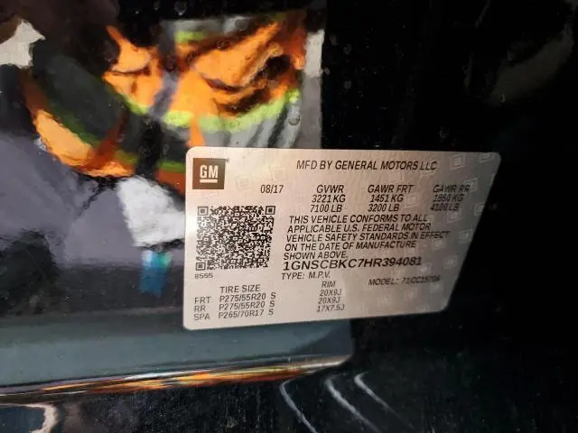 2017 CHEVROLET TAHOE C1500 LT  