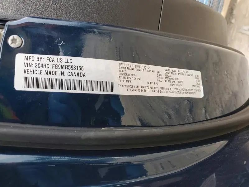 2021 CHRYSLER PACIFICA TOURING  