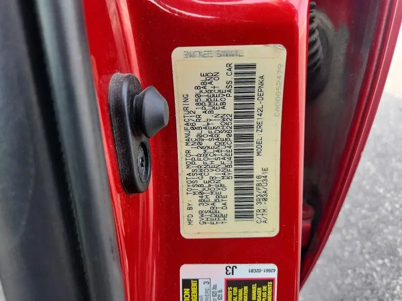 2012 TOYOTA COROLLA LE  