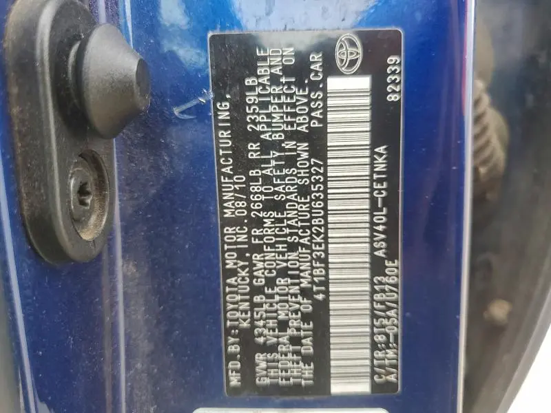 2011 TOYOTA CAMRY BASE  