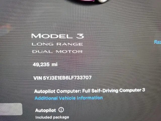 2020 TESLA MODEL 3   