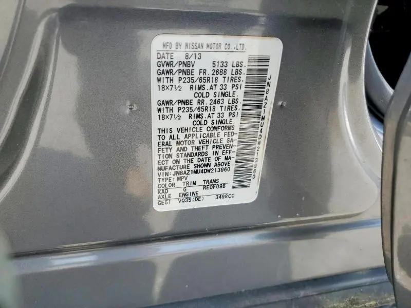 2013 NISSAN MURANO S  