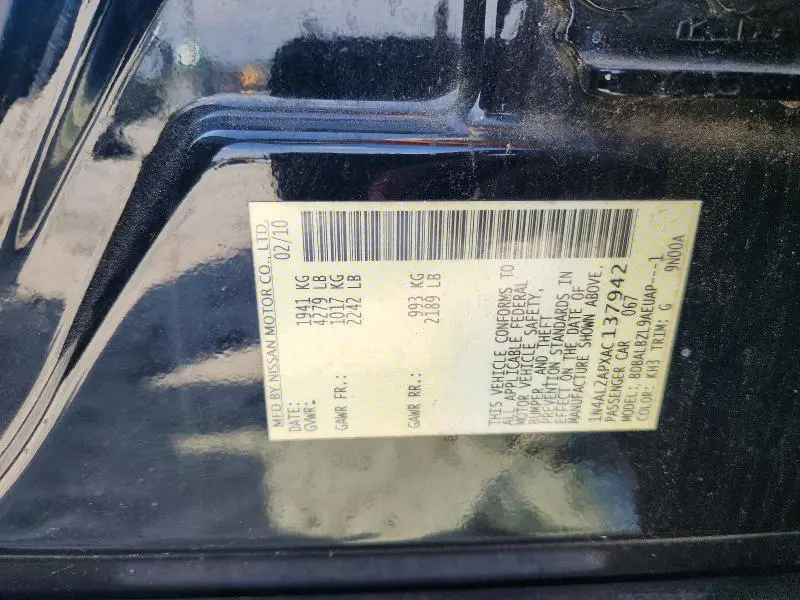 2010 NISSAN ALTIMA 2.5  