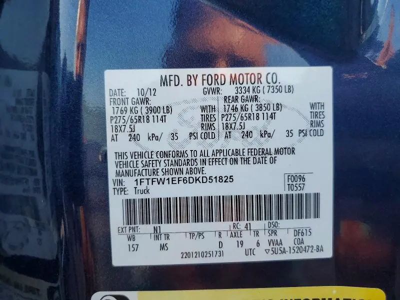 2013 FORD F150 SUPERCREW  