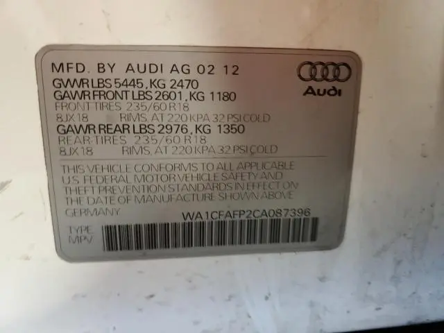 2012 AUDI Q5 PREMIUM  