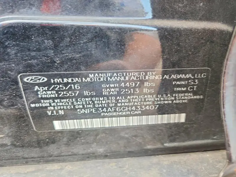 2016 HYUNDAI SONATA LIMITED  