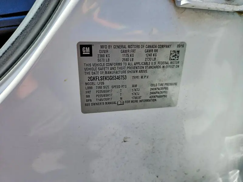 2016 GMC TERRAIN SLE  