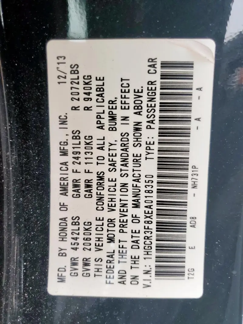2014 HONDA ACCORD EXL  