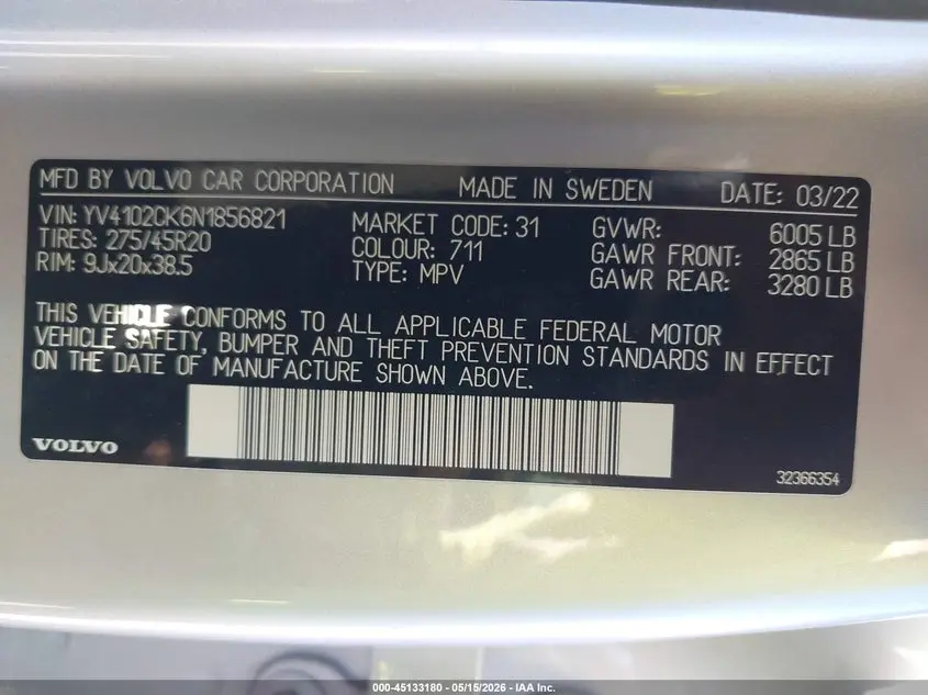 2022 VOLVO XC90 T5 MOMENTUM 7 PASSENGER