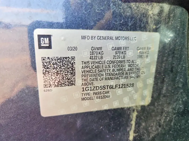 2020 CHEVROLET MALIBU LT  