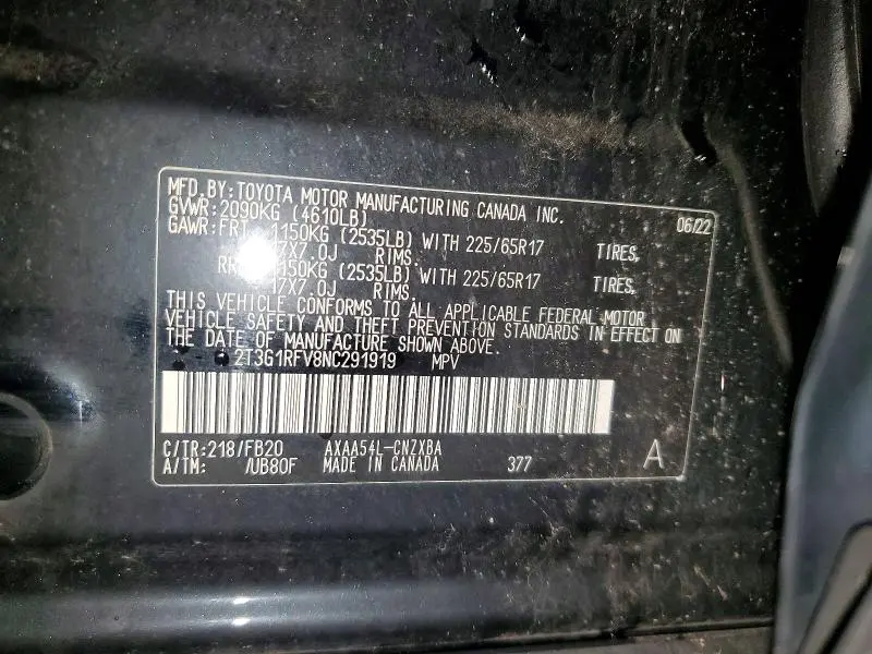 2022 TOYOTA RAV4 LE  