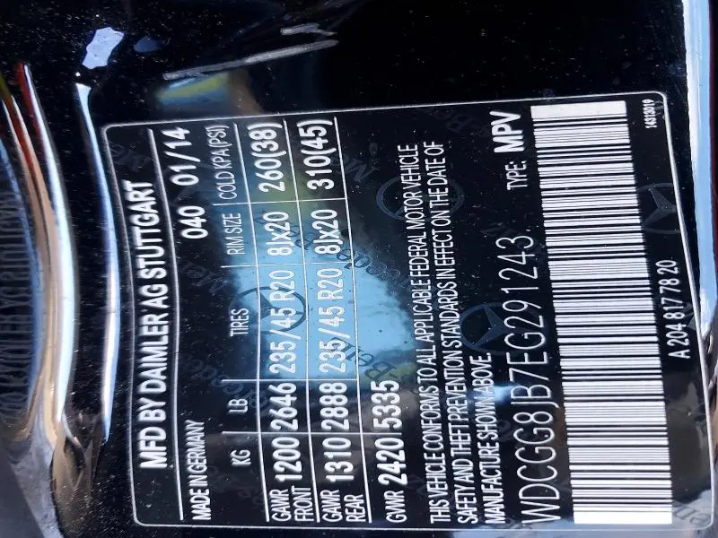 2014 MERCEDES-BENZ GLK 350 4MATIC  