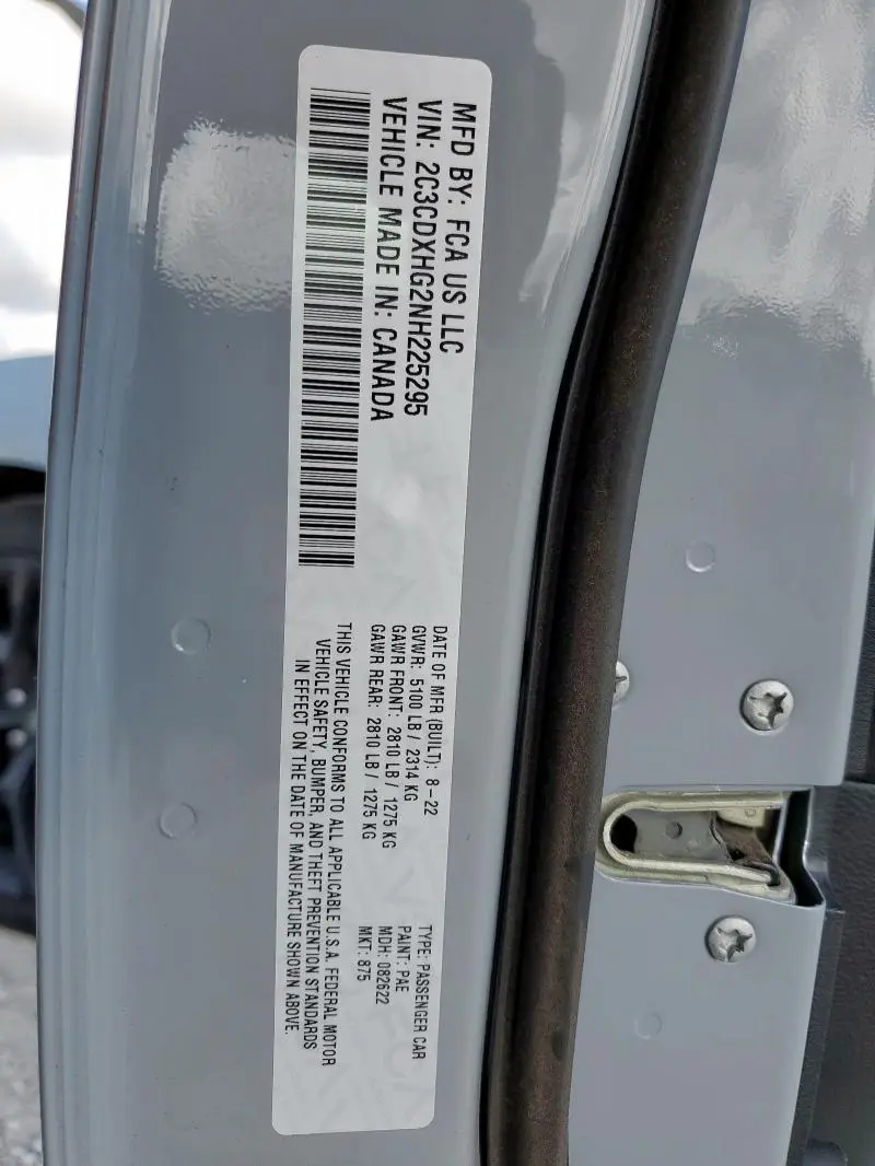 2022 DODGE CHARGER GT  