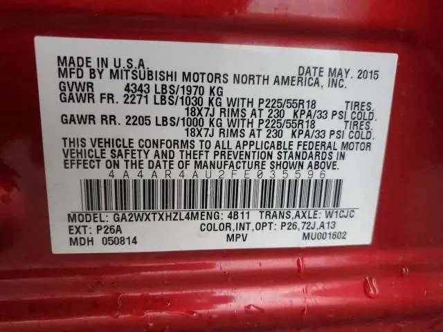 2015 MITSUBISHI OUTLANDER SPORT SE  