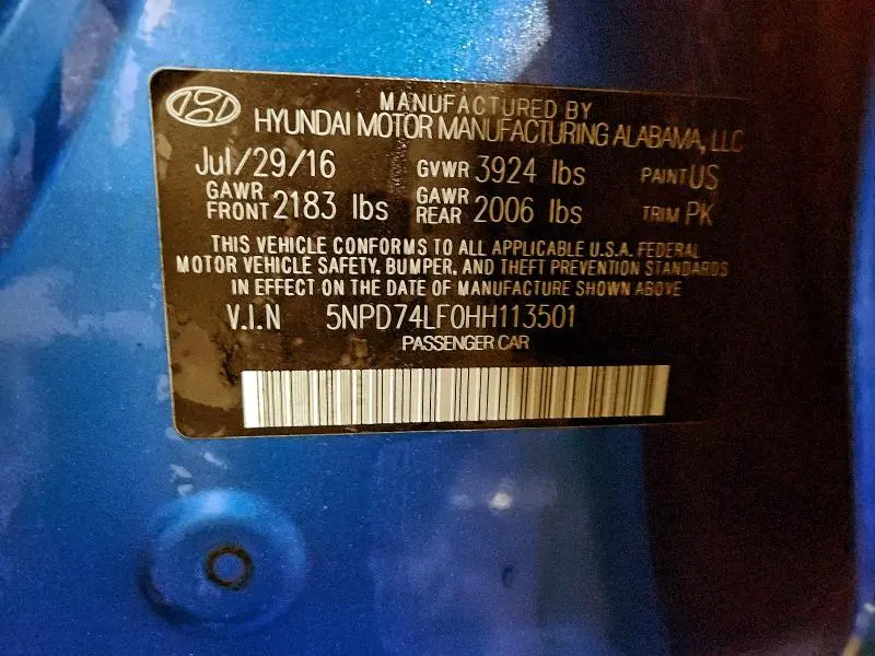 2017 HYUNDAI ELANTRA SE  