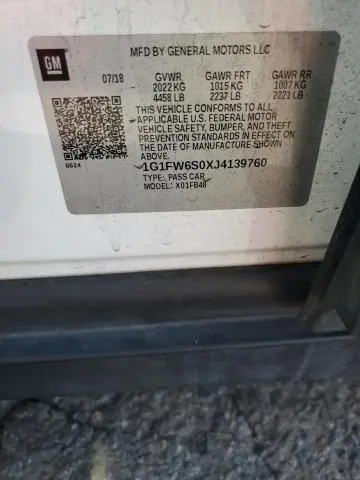 2018 CHEVROLET BOLT EV LT  