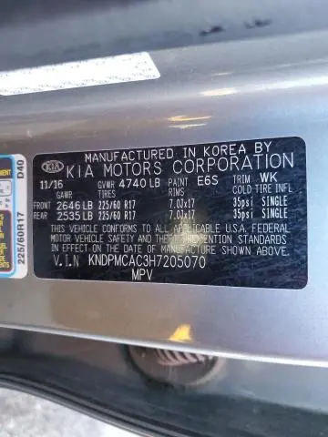 2017 KIA SPORTAGE LX  