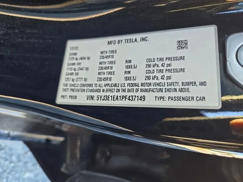 2023 TESLA MODEL 3   
