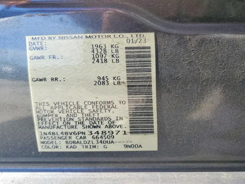 2023 NISSAN ALTIMA S  