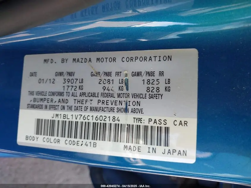 2012 MAZDA MAZDA3 I TOURING