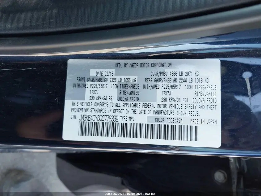 2016 MAZDA CX-5 TOURING