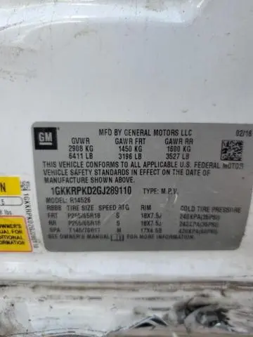2016 GMC ACADIA SLE  