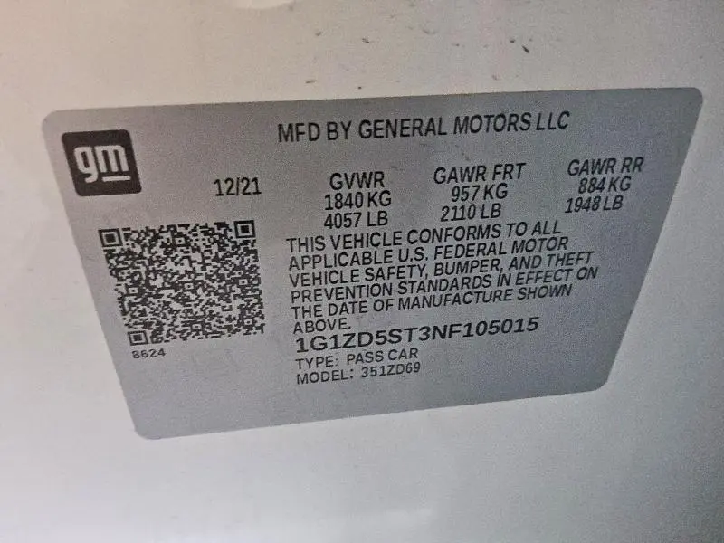 2022 CHEVROLET MALIBU LT  