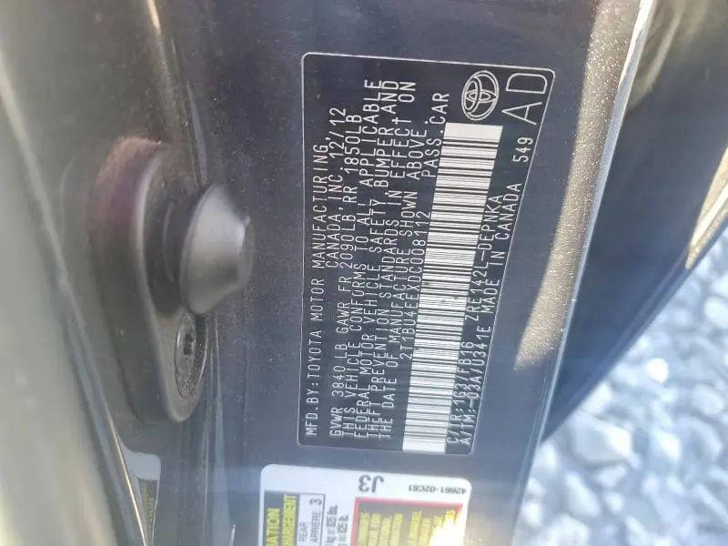 2013 TOYOTA COROLLA BASE  