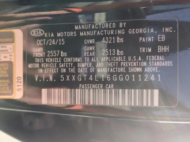 2016 KIA OPTIMA LX  