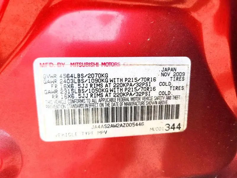 2010 MITSUBISHI OUTLANDER ES  