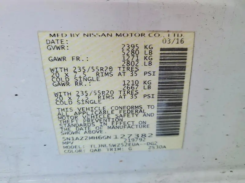 2016 NISSAN MURANO S  