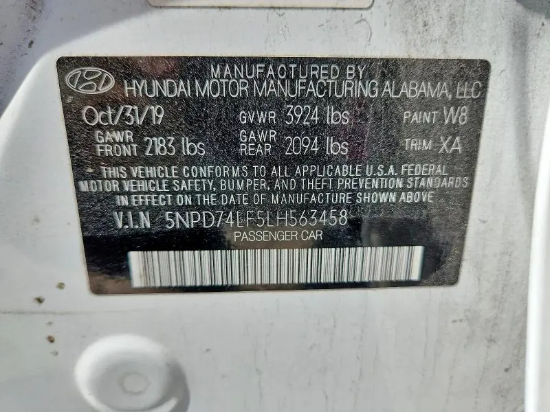 2020 HYUNDAI ELANTRA SE  
