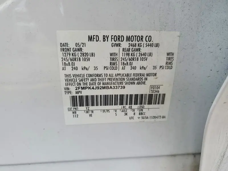 2021 FORD EDGE SEL  