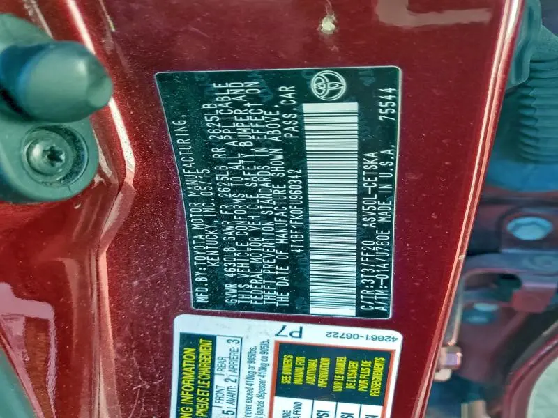 2015 TOYOTA CAMRY LE  