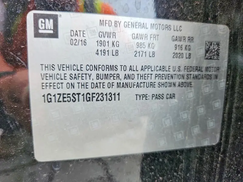 2016 CHEVROLET MALIBU LT  