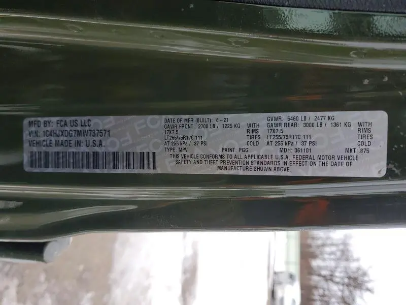2021 JEEP WRANGLER   