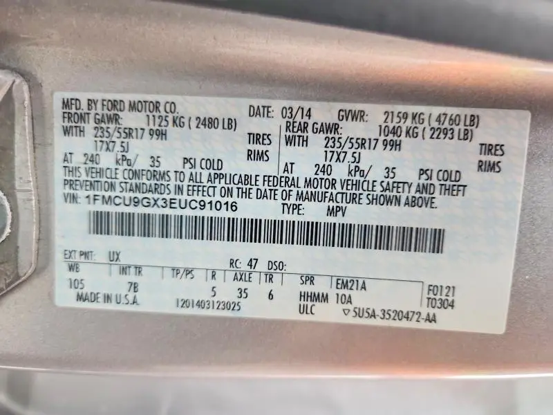 2014 FORD ESCAPE SE  